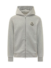 MONCLER - Felpa con Cappuccio e Zip - Grigio - LIDIASHOPPING® - Official Website