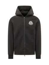 MONCLER - Felpa con Cappuccio e Zip - Nero - LIDIASHOPPING® - Official Website
