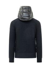 MONCLER - Cardigan con Cappuccio Trapuntato - Blu - LIDIASHOPPING® - Official Website