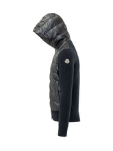 MONCLER - Cardigan con Cappuccio Trapuntato - Blu - LIDIASHOPPING® - Official Website