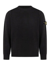 STONE ISLAND KIDS - Crew Neck Sweater - Black - LIDIASHOPPING® - Official Website
