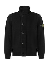 STONE ISLAND KIDS - Cardigan Collo Alto - Nero - LIDIASHOPPING® - Official Website