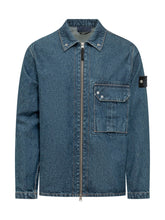 STONE ISLAND - Overshirt con Tasca sul Petto - Blu - LIDIASHOPPING® - Official Website