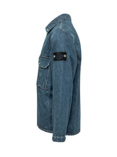 STONE ISLAND - Overshirt con Tasca sul Petto - Blu - LIDIASHOPPING® - Official Website