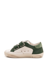 GOLDEN GOOSE KIDS - Old School Leather Sneaker with Applied Star - White - LIDIASHOPPING® - Official Website