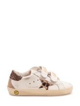 GOLDEN GOOSE KIDS - Old School Leather Sneaker with Animal Pattern - White - LIDIASHOPPING® - Official Website