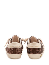 GOLDEN GOOSE KIDS - Super Star Glitter Sneaker with Applied Star - Brown - LIDIASHOPPING® - Official Website