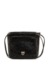 PINKO - Pochette Flower con Strass - Nero - LIDIASHOPPING® - Official Website