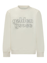 GOLDEN GOOSE KIDS - Journey Girl Sweatshirt with Applied Lettering - White - LIDIASHOPPING® - Official Website