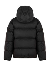 STONE ISLAND KIDS - Piumino Corto con Cappuccio - Nero - LIDIASHOPPING® - Official Website