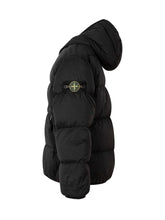 STONE ISLAND KIDS - Piumino Corto con Cappuccio - Nero - LIDIASHOPPING® - Official Website
