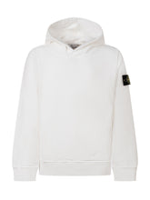 STONE ISLAND KIDS - Felpa con Cappuccio - Bianco - LIDIASHOPPING® - Official Website