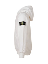 STONE ISLAND KIDS - Felpa con Cappuccio - Bianco - LIDIASHOPPING® - Official Website