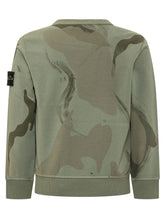 STONE ISLAND KIDS - Felpa Girocollo con Stampa Camouflage - Verde - LIDIASHOPPING® - Official Website