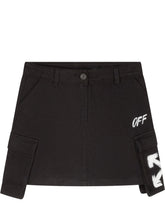 OFF-WHITE KIDS - Minigonna Cargo con Tasche Applicate - Nero - LIDIASHOPPING® - Official Website