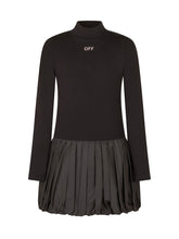 OFF-WHITE KIDS - Mini Dress with Balloon Skirt - Black - LIDIASHOPPING® - Official Website