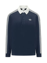 ADIDAS ORIGINALS - Polo a Maniche Lunghe con Bande - Blu - LIDIASHOPPING® - Official Website
