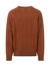 ADIDAS ORIGINALS - Cable Knit Sweater with V Neck - Brown - LIDIASHOPPING® - Official Website