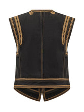 MARANT ÉTOILE - Gilet Edmee con Ricami Ornamentali - Nero - LIDIASHOPPING® - Official Website
