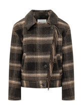 MARANT ÉTOILE - Galeane Cardigan a Quadri con Frange - Marrone - LIDIASHOPPING® - Official Website