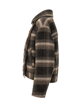 MARANT ÉTOILE - Galeane Cardigan a Quadri con Frange - Marrone - LIDIASHOPPING® - Official Website