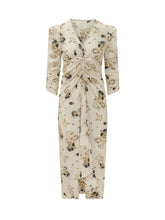 ISABEL MARANT - Albini Abito Midi Drappeggiato - Bianco - LIDIASHOPPING® - Official Website
