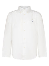POLO RALPH LAUREN KIDS - Button Down Shirt with Embroidered Logo - White - LIDIASHOPPING® - Official Website