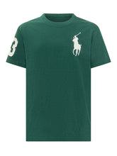 POLO RALPH LAUREN KIDS - T-shirt with Logo and Number Application - Green - LIDIASHOPPING® - Official Website