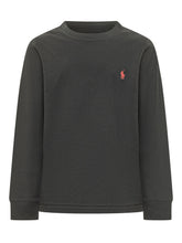 POLO RALPH LAUREN KIDS - T-shirt a Maniche Lunghe con Logo Ricamato - Nero - LIDIASHOPPING® - Official Website