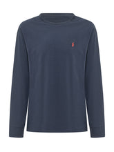 POLO RALPH LAUREN KIDS - T-shirt a Maniche Lunghe con Logo Ricamato - Blu - LIDIASHOPPING® - Official Website
