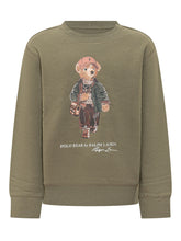POLO RALPH LAUREN KIDS - Crewneck Sweatshirt with Bear Graphic - Green - LIDIASHOPPING® - Official Website