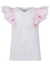 MONNALISA - T-shirt con Maniche Arricciate - Bianco - LIDIASHOPPING® - Official Website