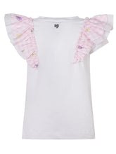 MONNALISA - T-shirt con Maniche Arricciate - Bianco - LIDIASHOPPING® - Official Website