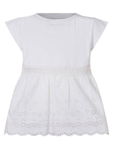 MONNALISA - T-shirt With Sangallo - White - LIDIASHOPPING® - Official Website