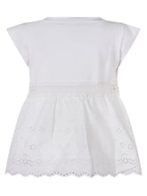MONNALISA - T-shirt With Sangallo - White - LIDIASHOPPING® - Official Website