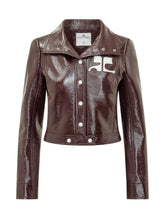 COURREGES REEDITION - Giacca Cropped Lucida con Logo - Rosso - LIDIASHOPPING® - Official Website