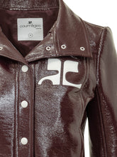 COURREGES REEDITION - Giacca Cropped Lucida con Logo - Rosso - LIDIASHOPPING® - Official Website