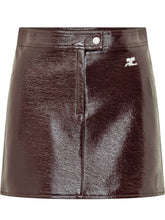 COURREGES REEDITION - Glossy Mini Skirt with Logo - Red - LIDIASHOPPING® - Official Website