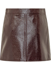 COURREGES REEDITION - Glossy Mini Skirt with Logo - Red - LIDIASHOPPING® - Official Website