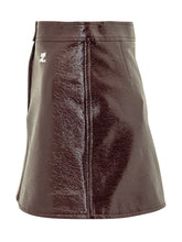 COURREGES REEDITION - Glossy Mini Skirt with Logo - Red - LIDIASHOPPING® - Official Website