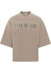 FEAR OF GOD ESSENTIALS - T-shirt with Front Lettering - Beige - LIDIASHOPPING® - Official Website