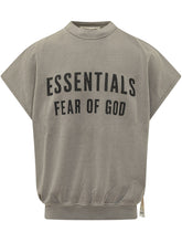 FEAR OF GOD ESSENTIALS - Short Sleeve Sweatshirt with Lettering - Grey - LIDIASHOPPING® - Official Website