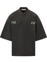 FEAR OF GOD ESSENTIALS - Half Zip Shirt with Short Sleeves - Black - LIDIASHOPPING® - Official Website