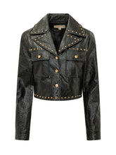 MICHAEL MICHAEL KORS - Cropped Jacket with Studs - Black - LIDIASHOPPING® - Official Website