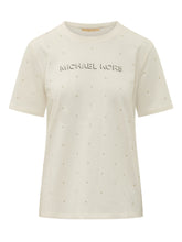 MICHAEL MICHAEL KORS - T-shirt with Micro Studs and Logo - White - LIDIASHOPPING® - Official Website