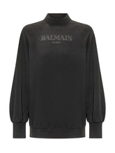 BALMAIN KIDS - High Neck Sweatshirt with Lettering - Black - LIDIASHOPPING® - Official Website
