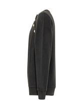 BALMAIN KIDS - Crew Neck Sweatshirt with Shoulder Buttons - Black - LIDIASHOPPING® - Official Website