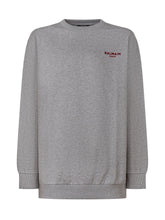 BALMAIN KIDS - Oversized Sweatshirt with Chest Lettering - Grey - LIDIASHOPPING® - Official Website