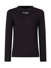 BALMAIN KIDS - Long Sleeve T-shirt with Logo - Black - LIDIASHOPPING® - Official Website