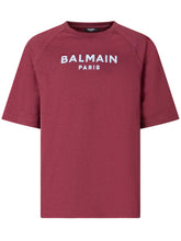 BALMAIN KIDS - T-shirt with Front Logo Print - Red - LIDIASHOPPING® - Official Website